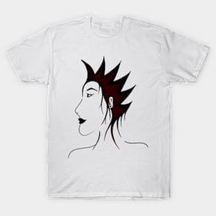 Black and white girl with punk hairstyle T-Shirt